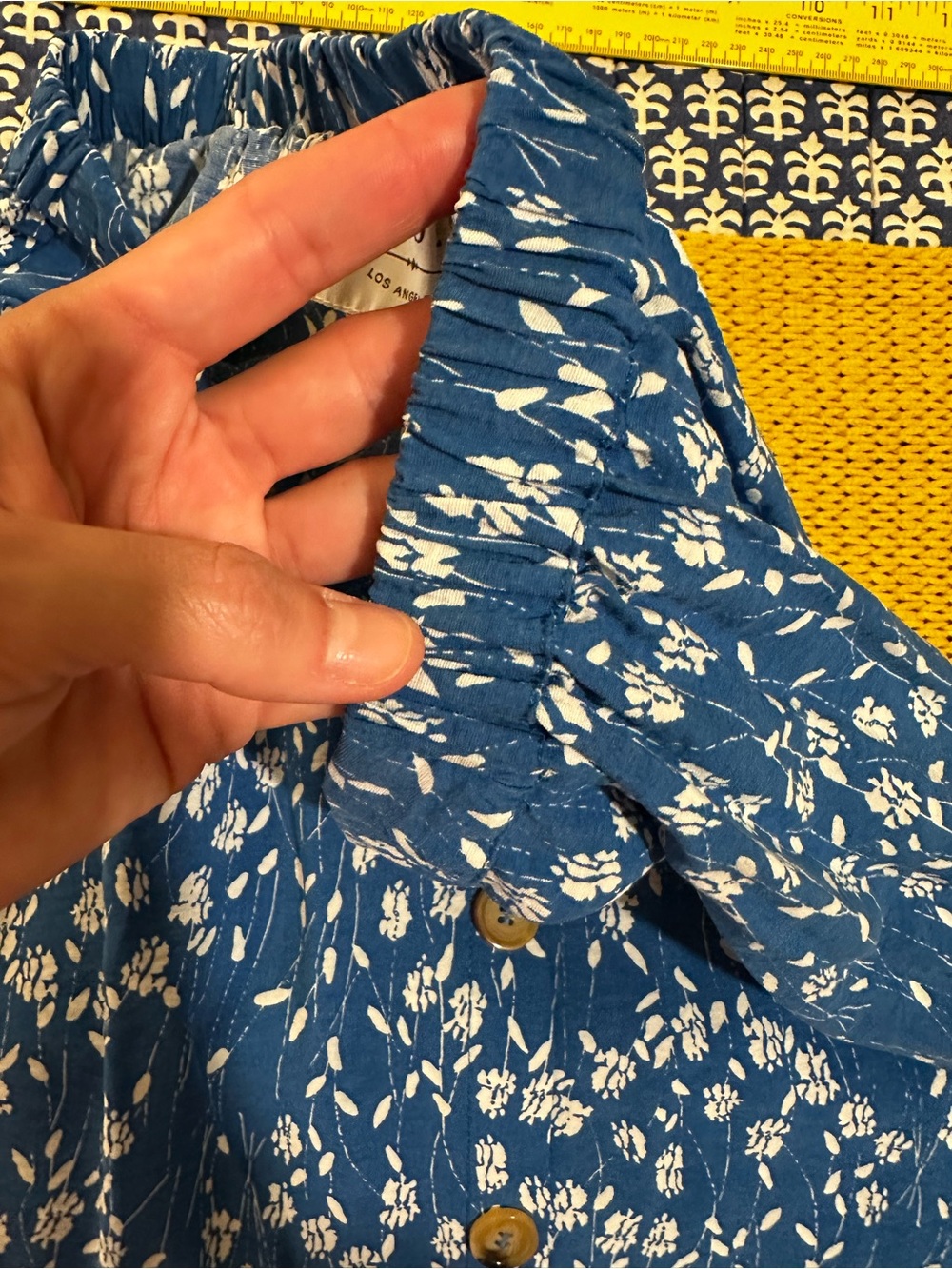 Hayden Blue Floral Faux Button-Down Midi Skirt - Picture 6 of 7
